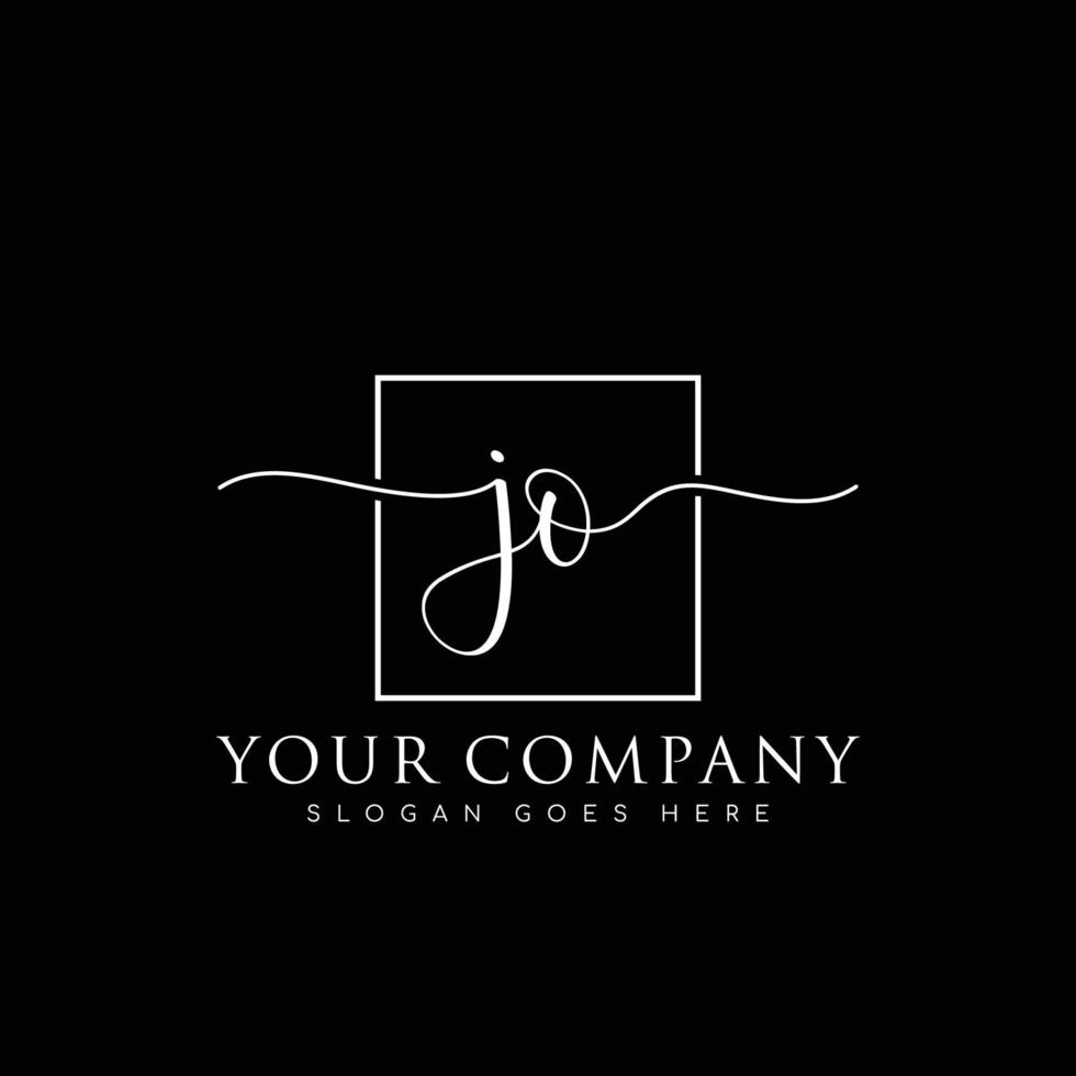 JO Initial handwriting minimalist logo vector