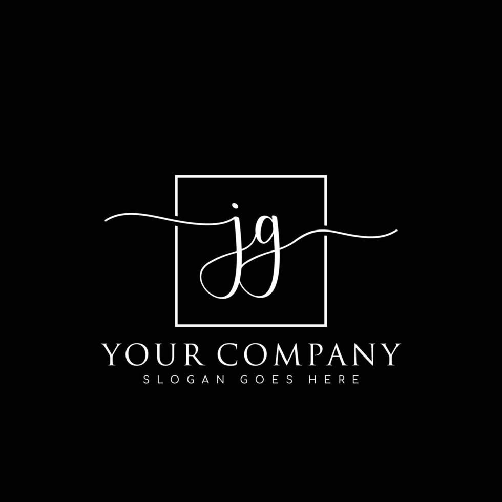 JG Initial handwriting minimalist logo vector