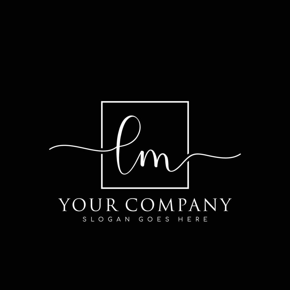 LM Initial handwriting minimalist logo vector