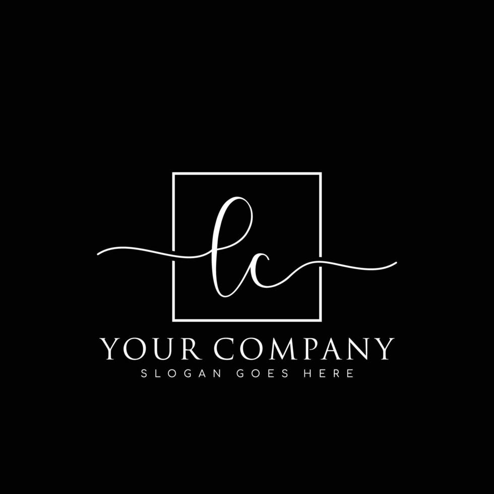 LC Initial handwriting minimalist logo vector