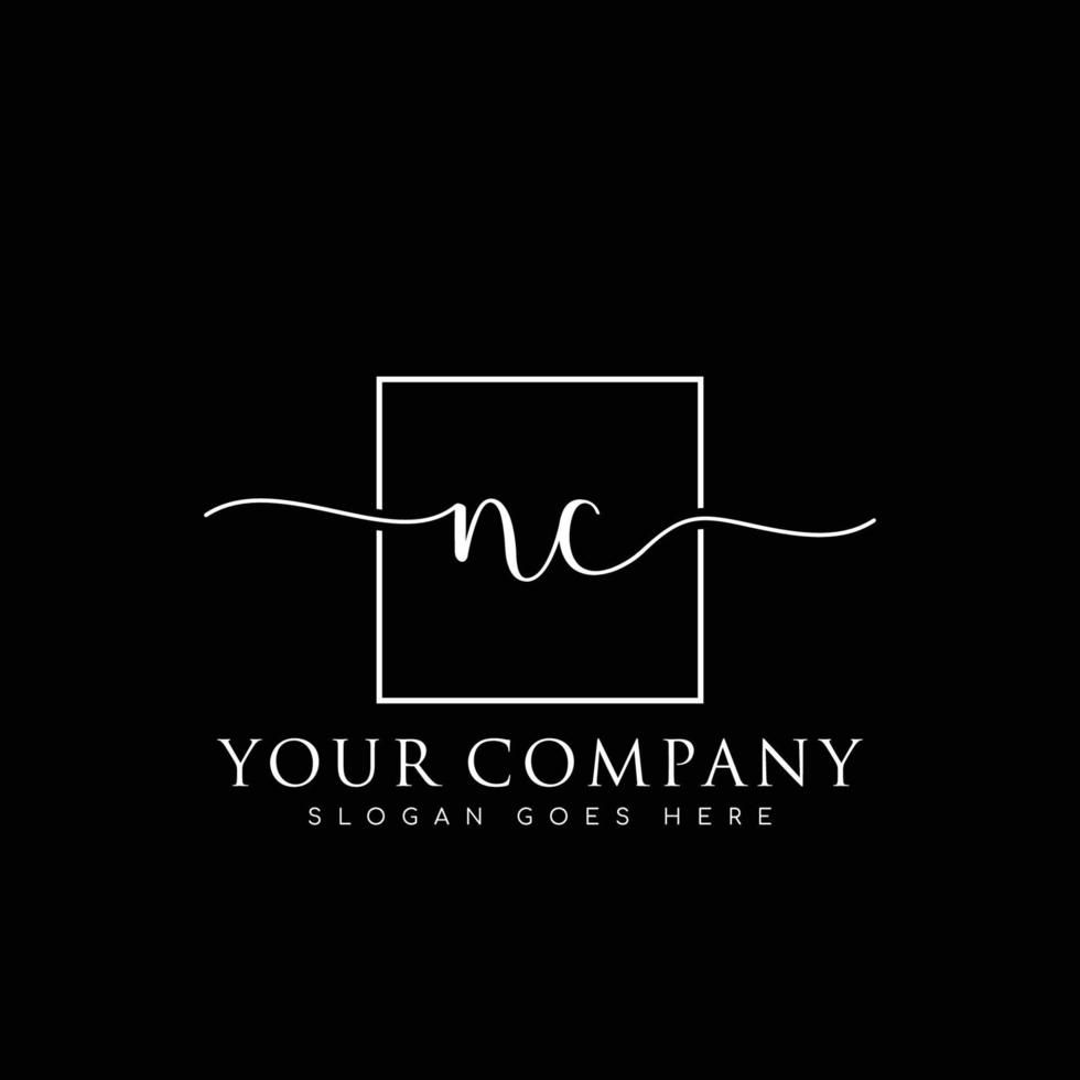 NC Initial handwriting minimalist logo vector