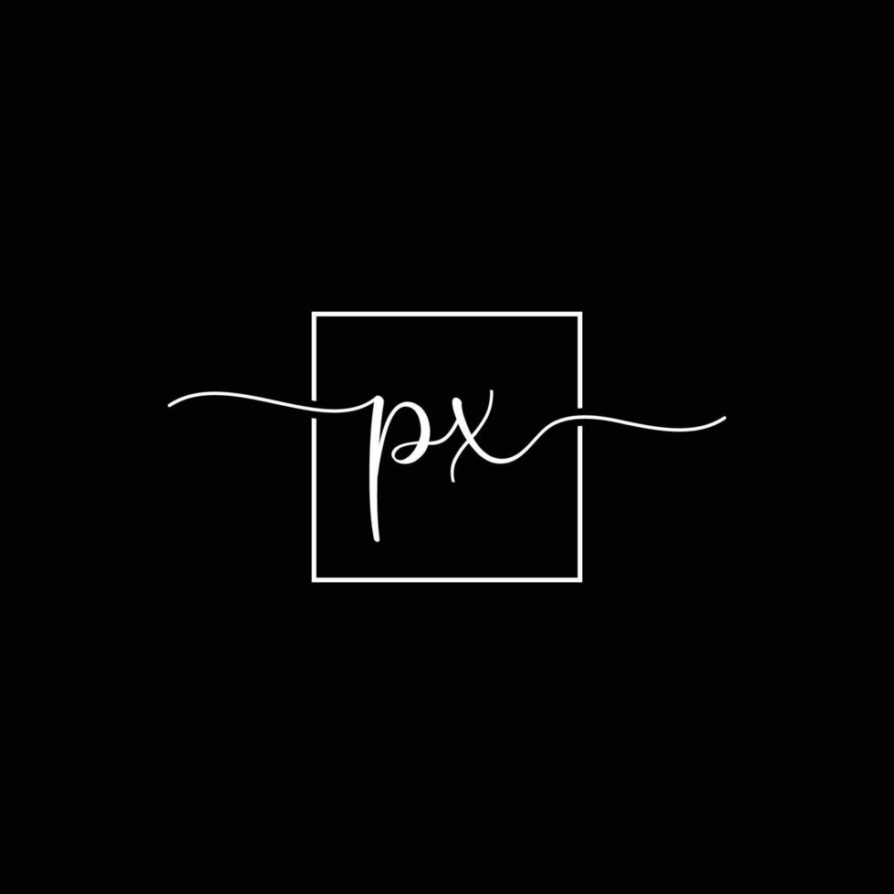 PX Initial handwriting minimalist logo vector