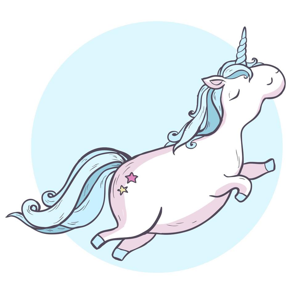 Cartoon magic unicorn. vector