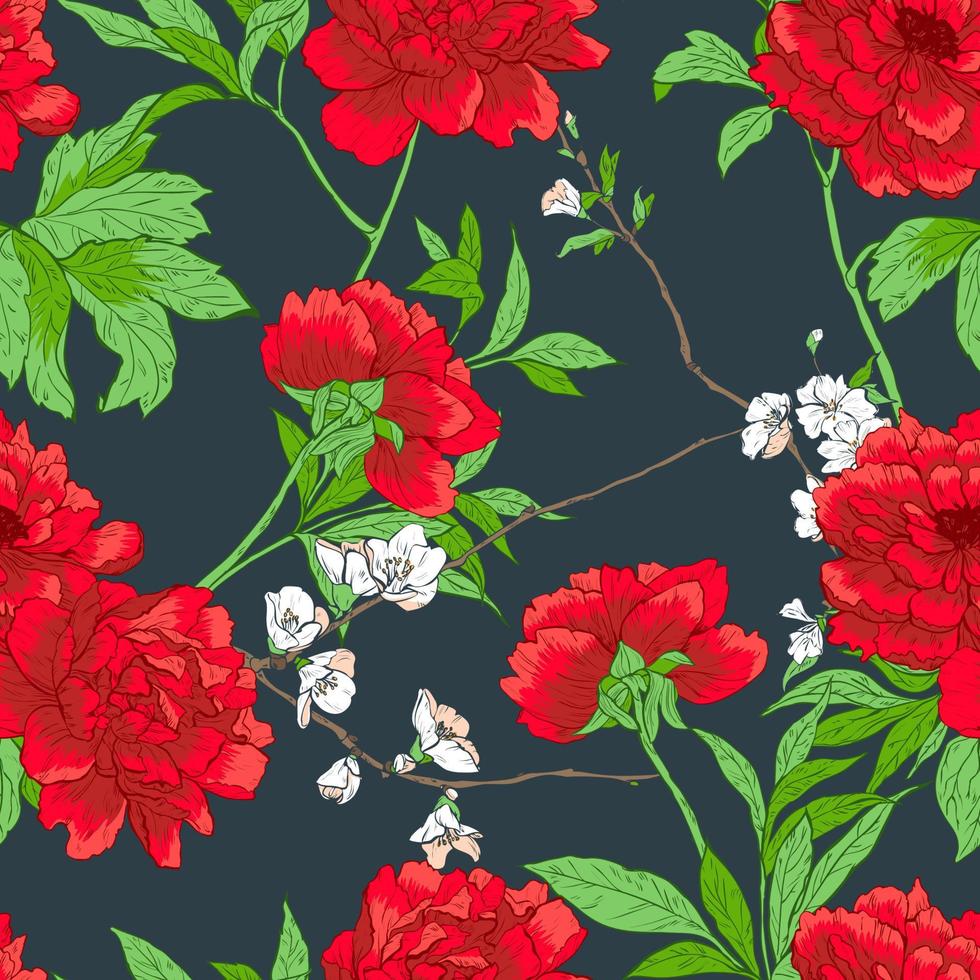 Floral pattern with flowers. vector