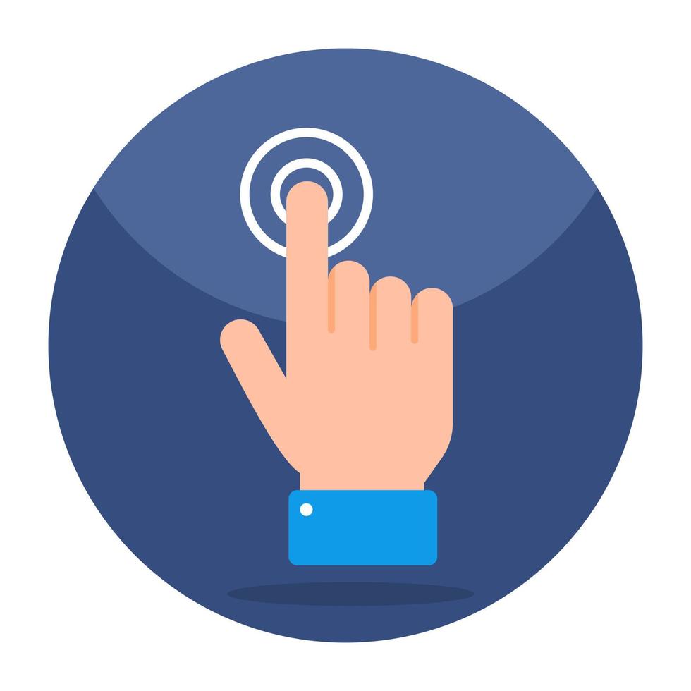 An editable design icon of interaction, finger tap vector
