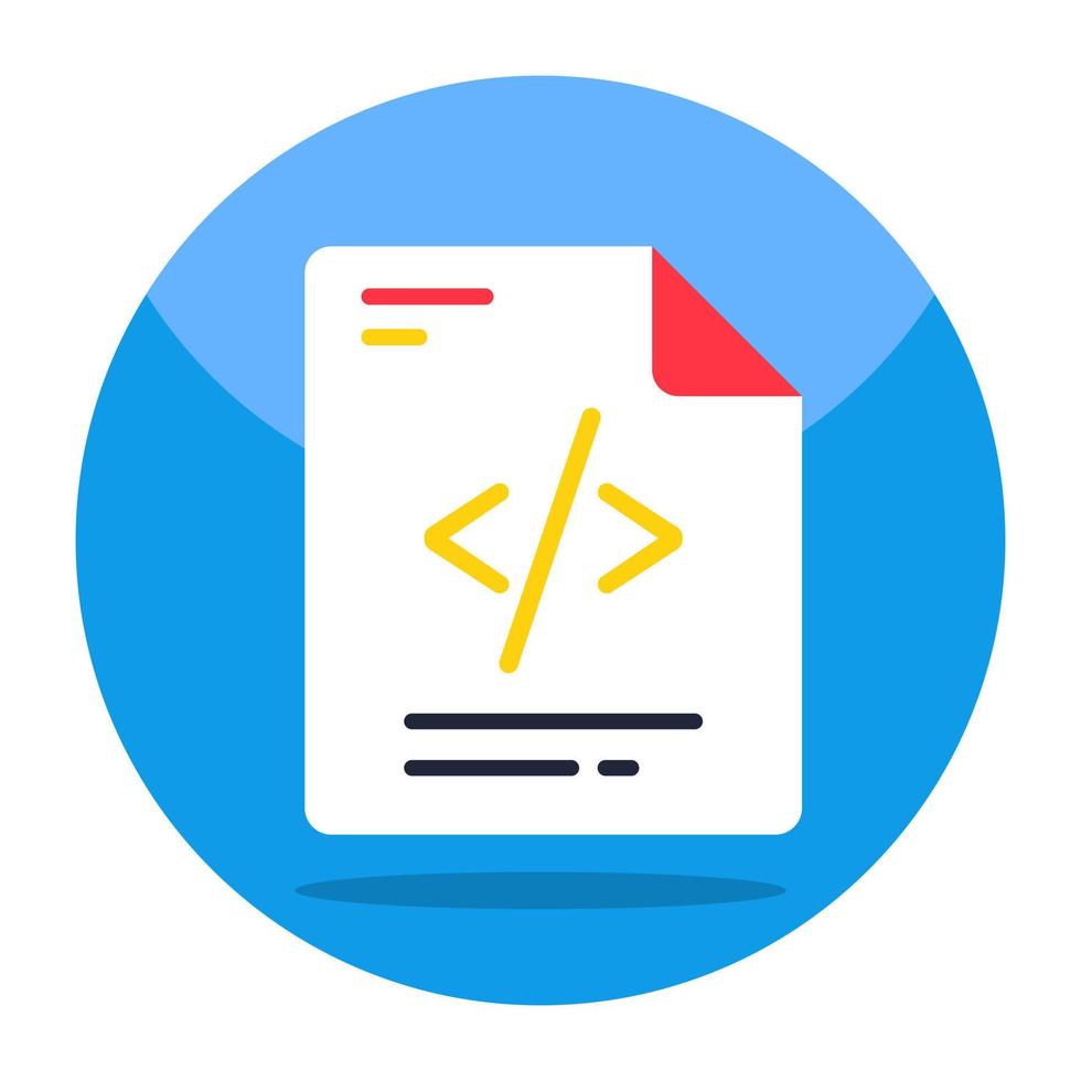 Conceptual flat design icon of programming file 13462503 Vector Art at ...