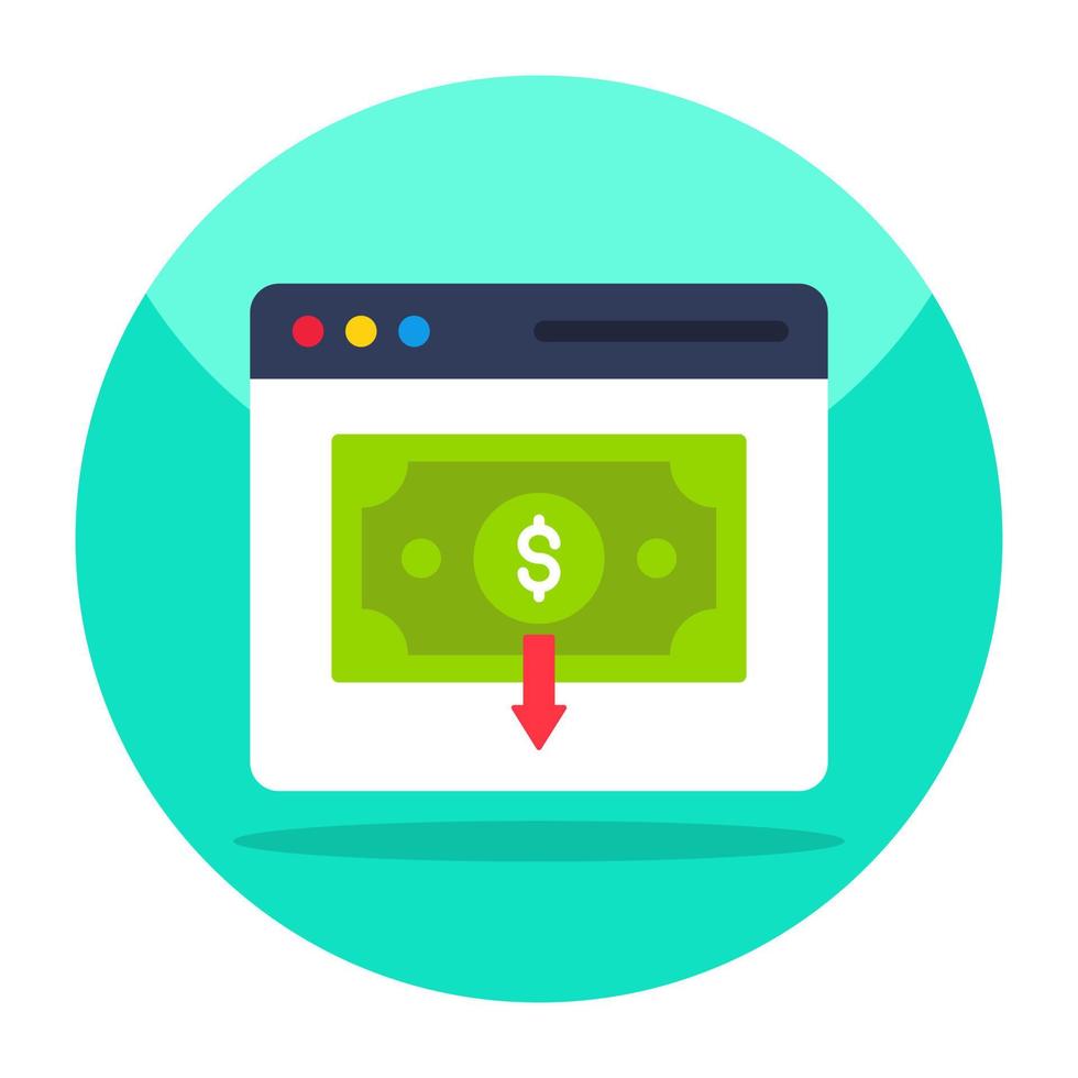 An icon design of online money vector