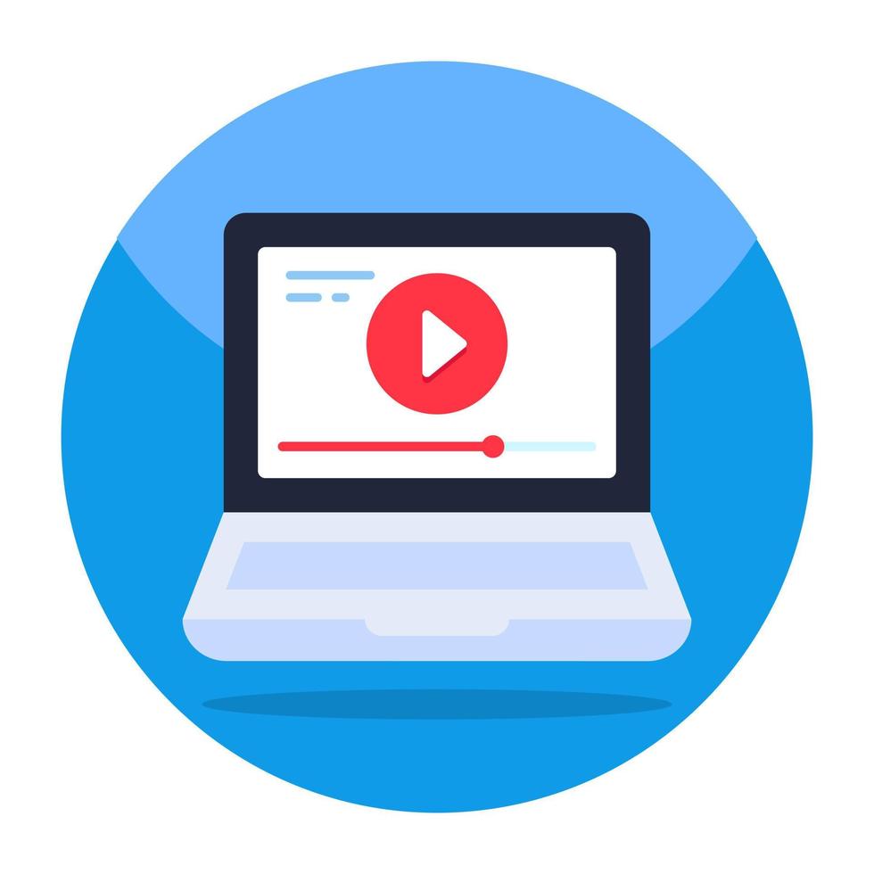 Flat design icon of online video vector