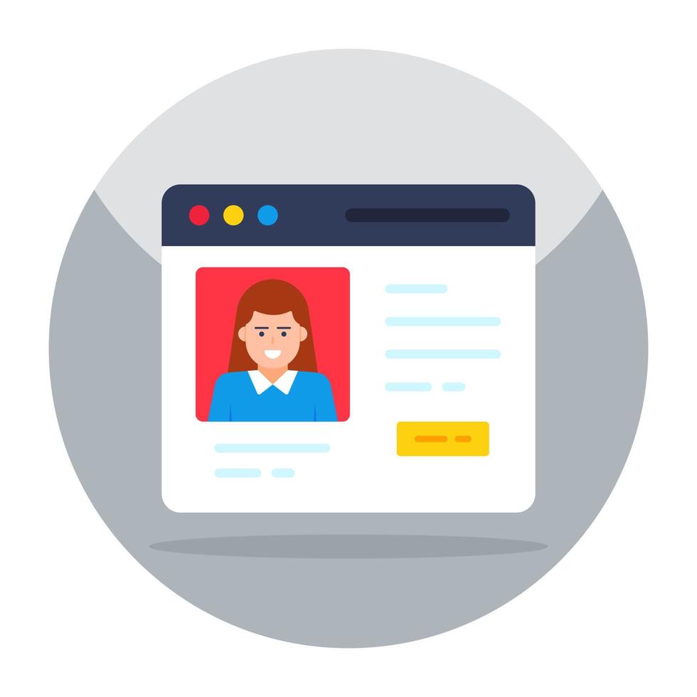 Modern design icon of web profile vector