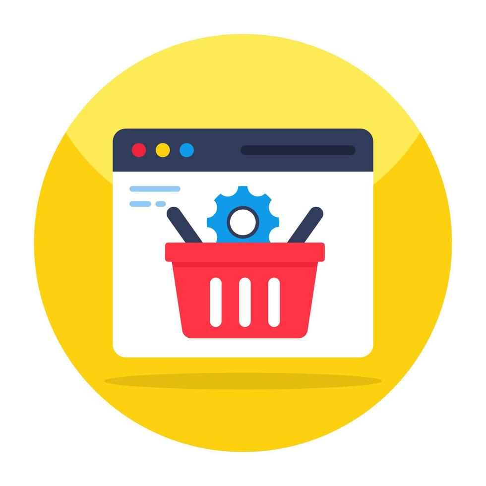 un diseño de icono de gestión de compras web vector