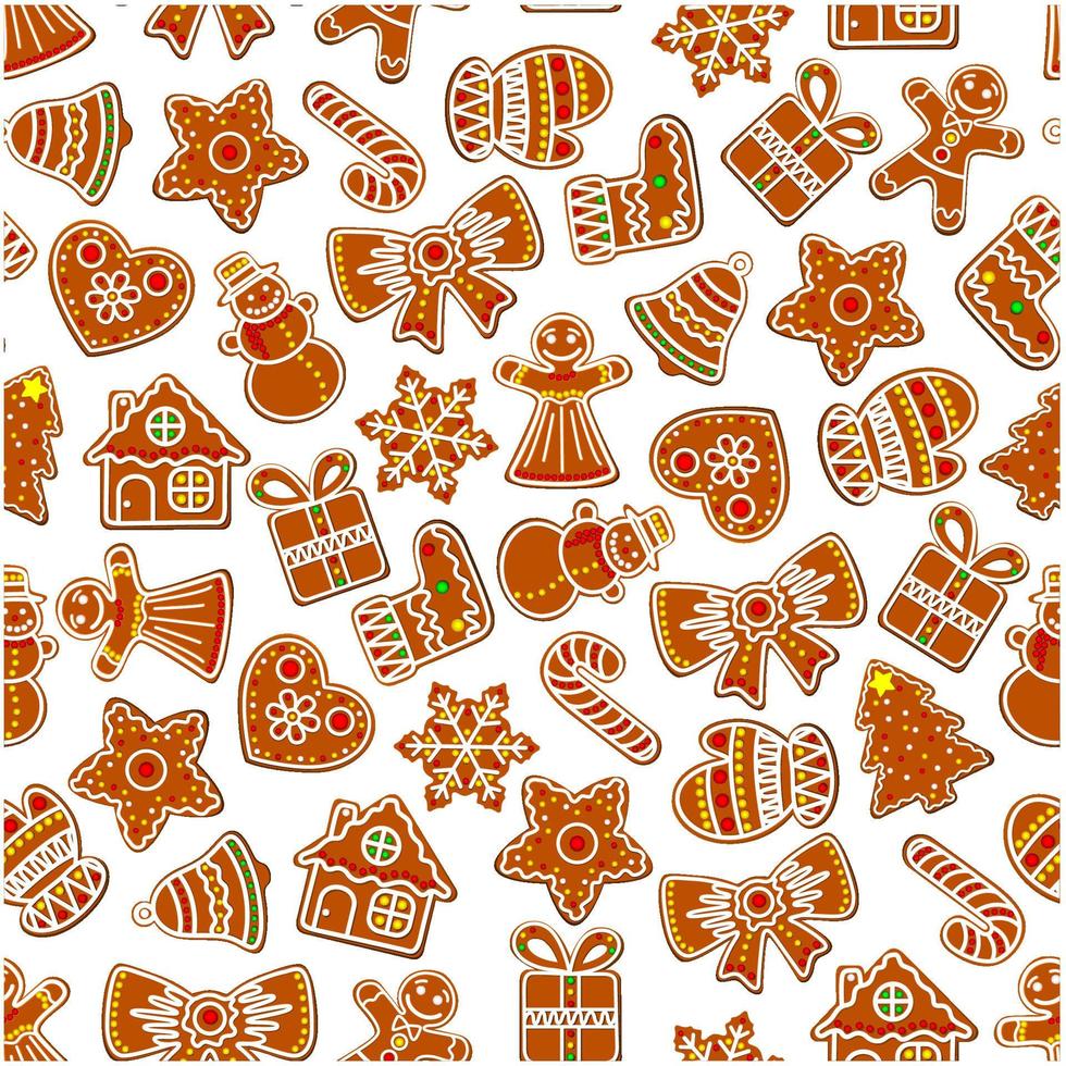 Christmas vector holiday seamless cookie pattern