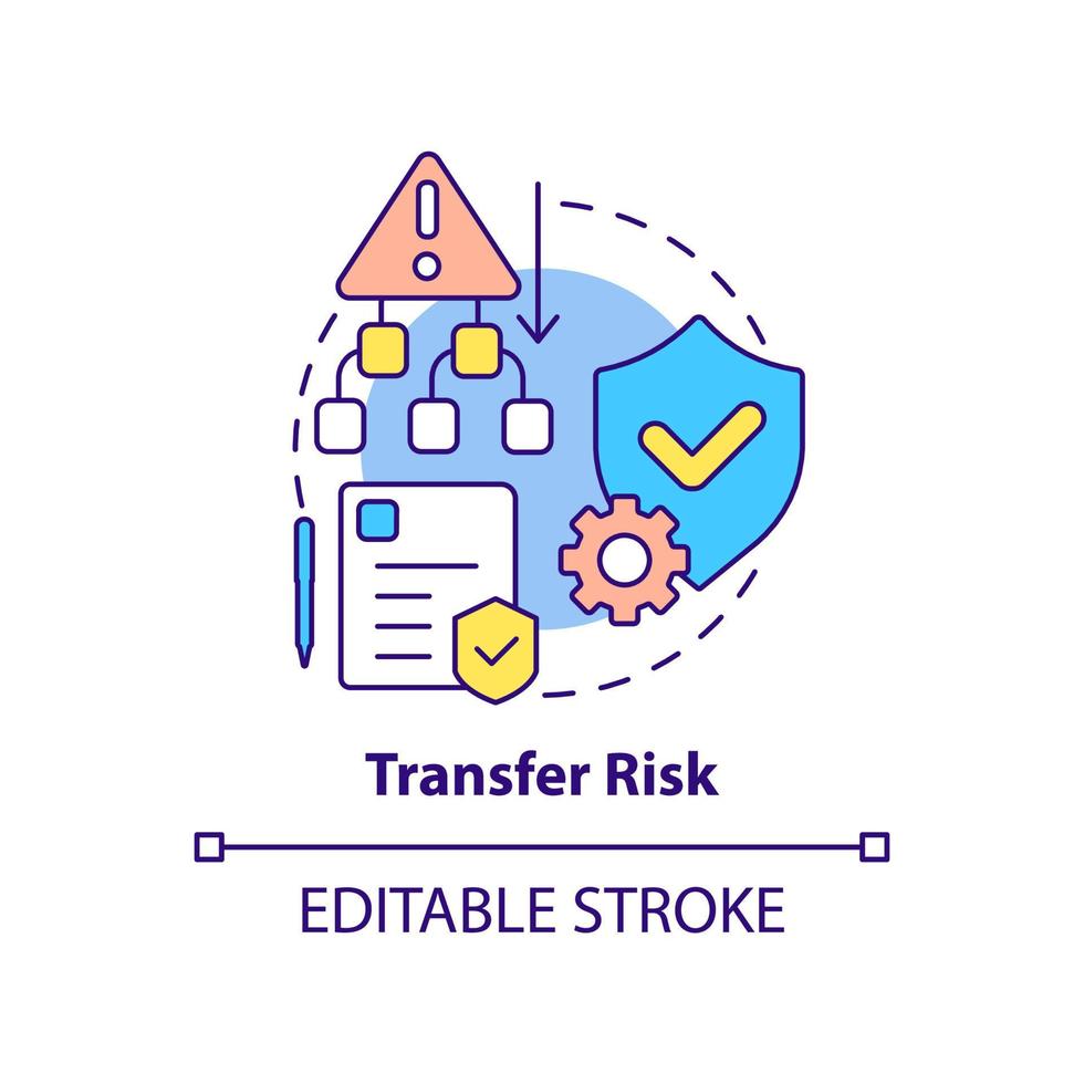 Transfer risk concept icon. Risk management step abstract idea thin line illustration. Shifting consequences. Isolated outline drawing. Editable stroke. vector