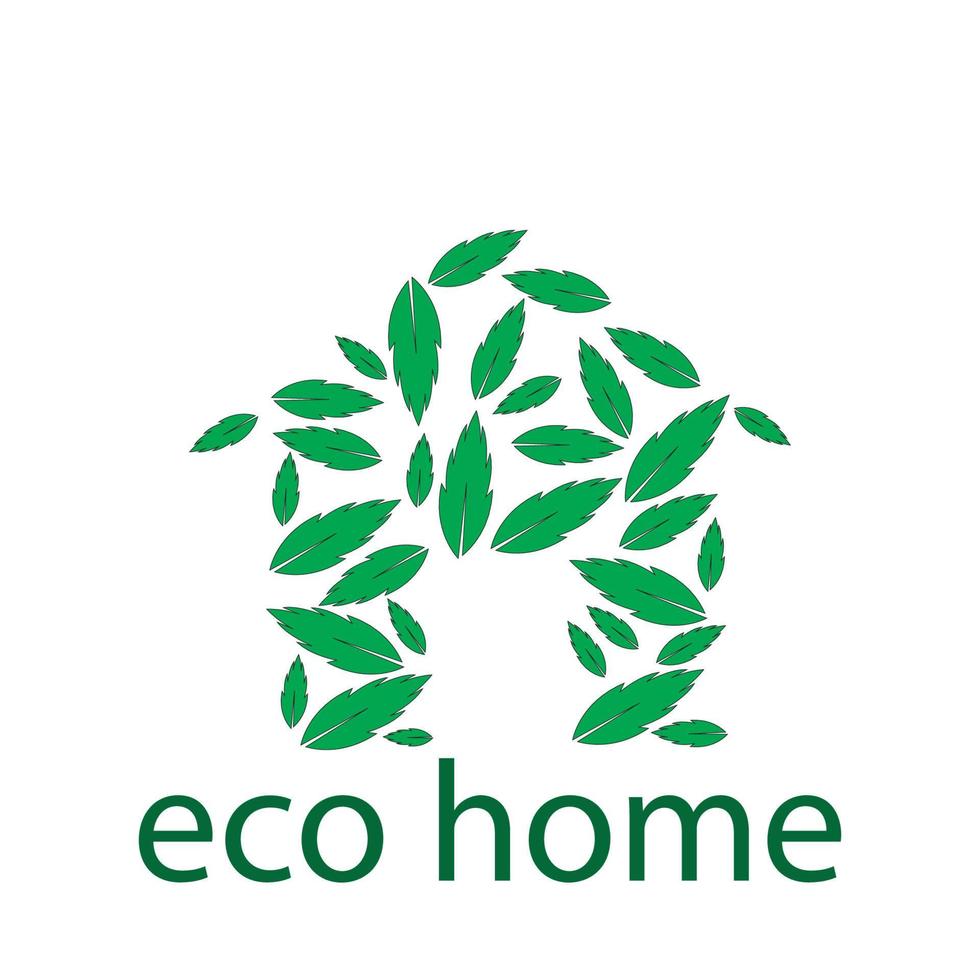 logotipo de casa ecológica vector