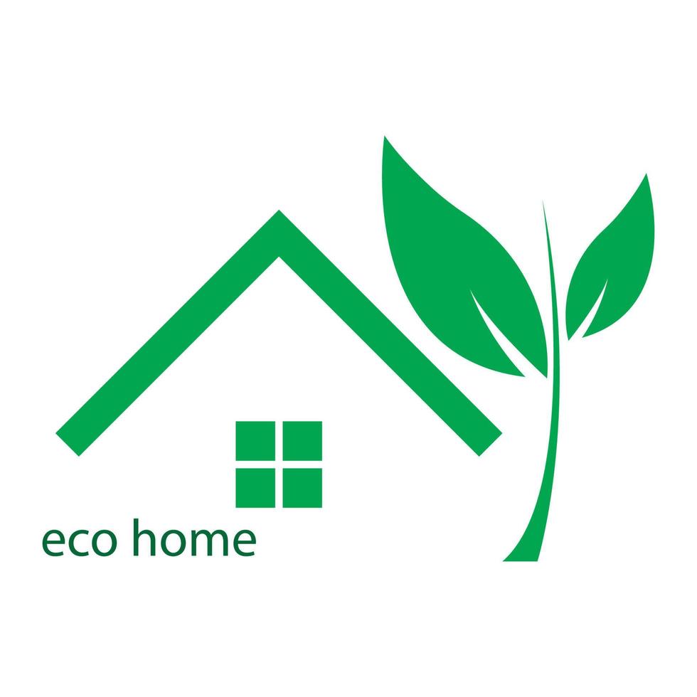 logotipo de casa ecológica vector