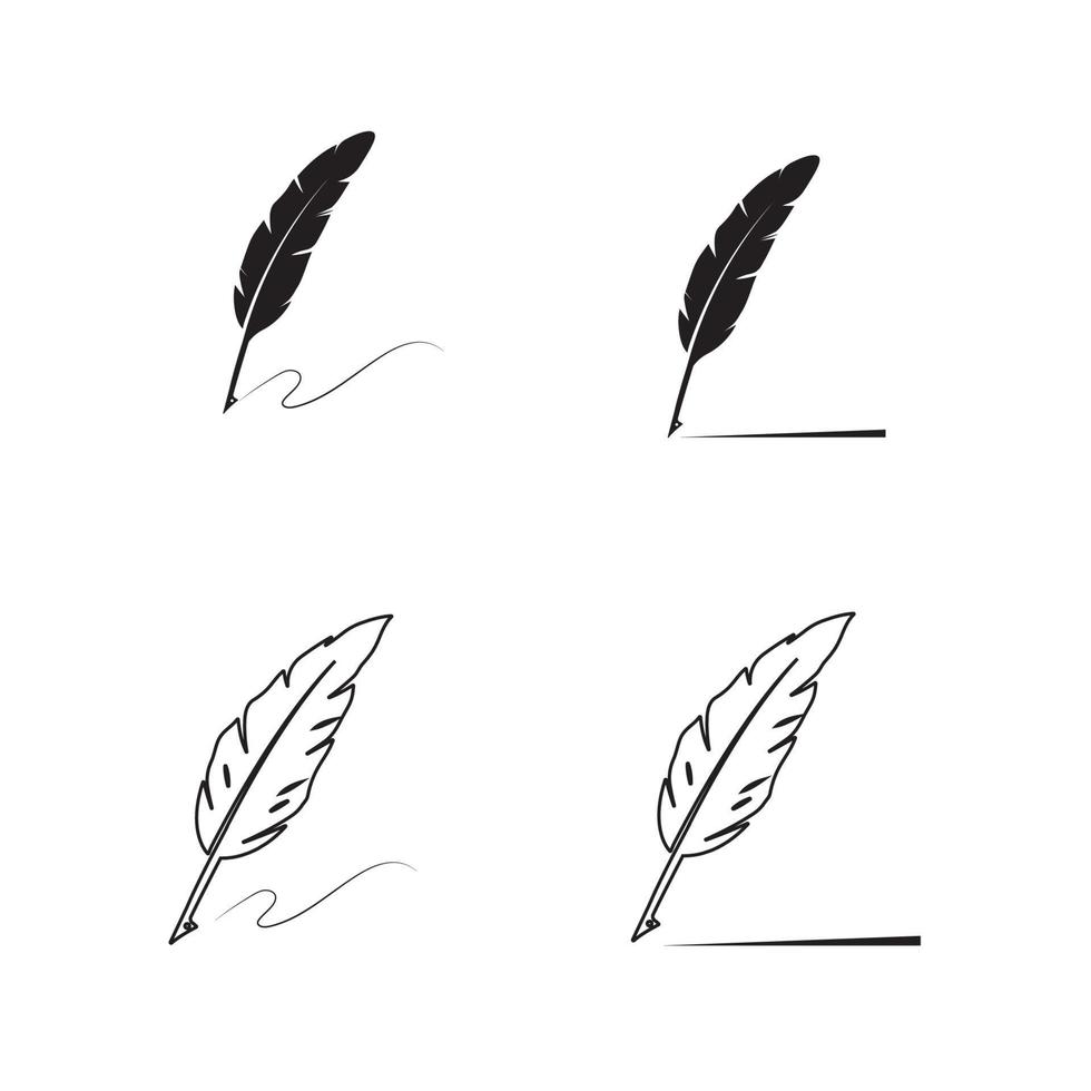 logotipo de la pluma de la pluma vector