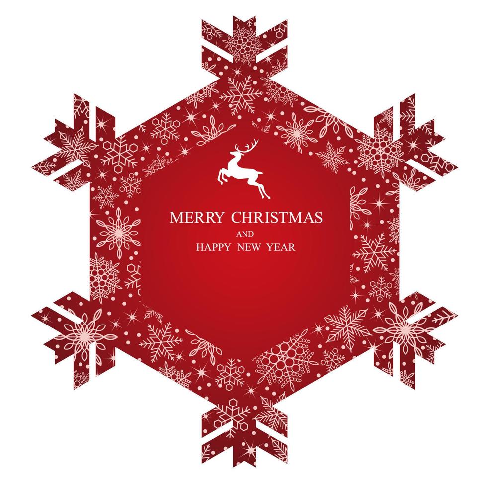 Christmas Vector Snowflake Shape Frame Illustration With Snowflake Patterns And Text Space Isolated On A White Background.