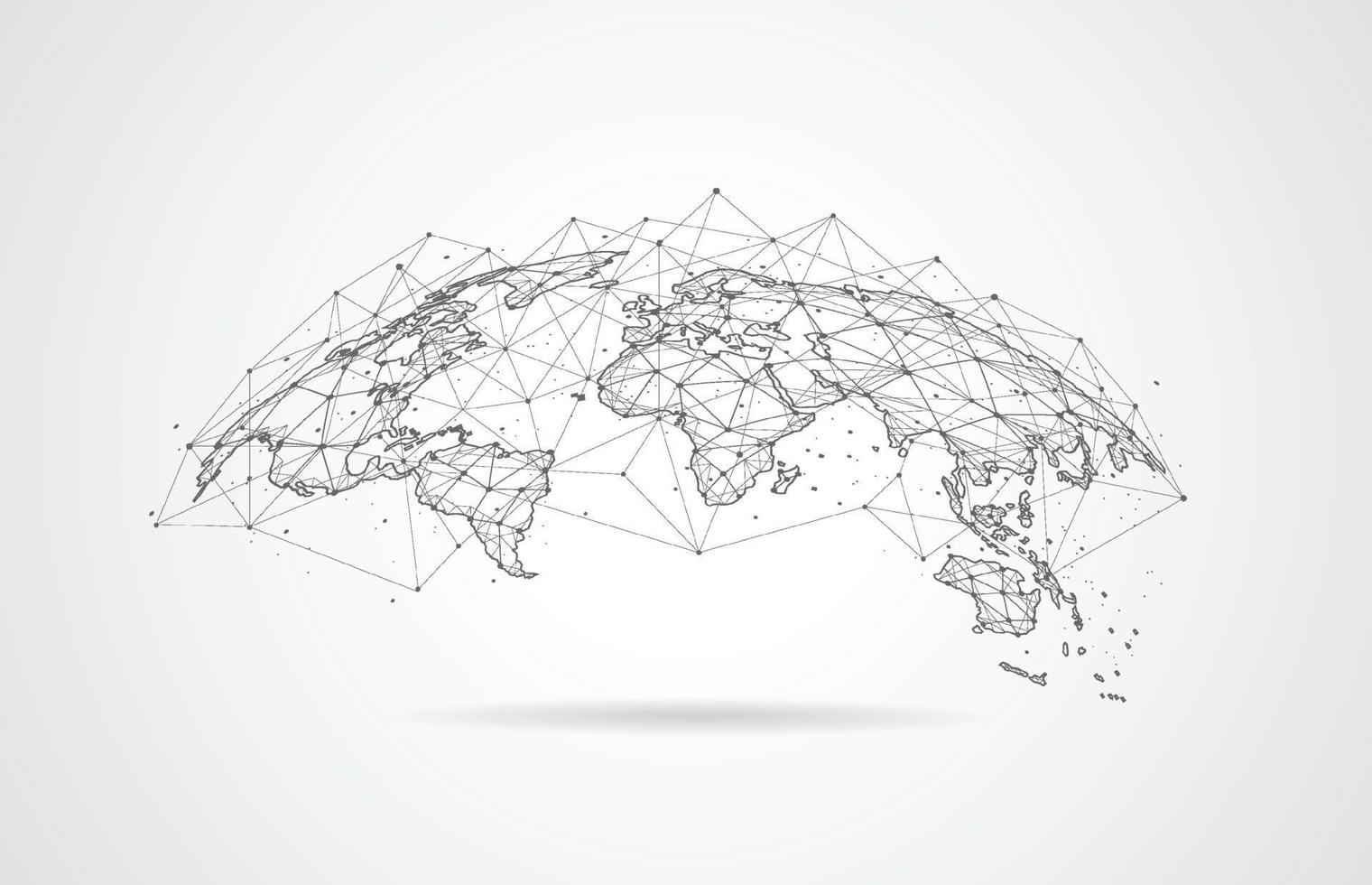 Global network connection. World map point and line composition concept of global business. Vector Illustration