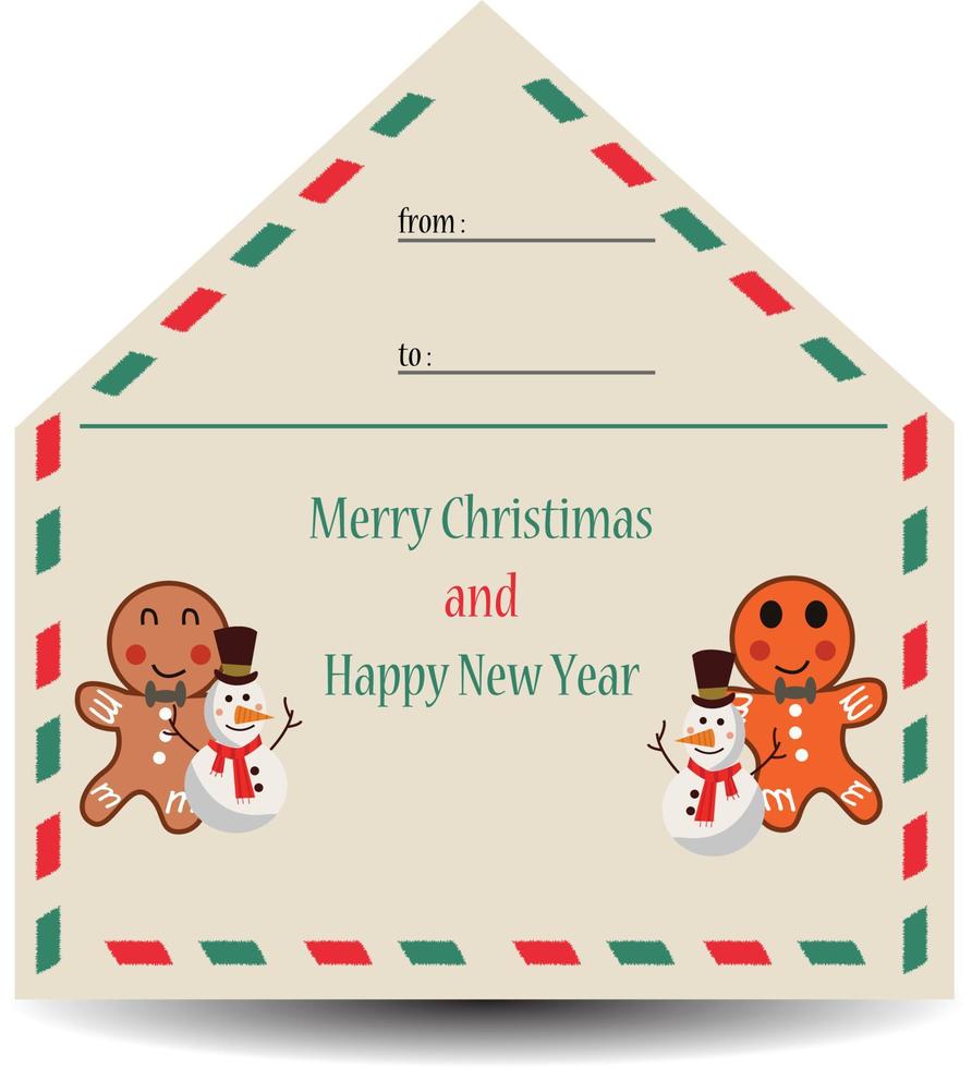 minimalist cute merry christmas and happy new year 2023 card design vector