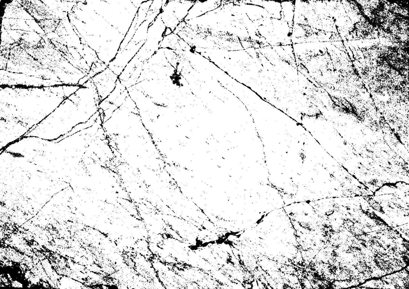Vector cracked texture black and white background.