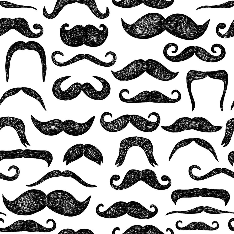 Mustaches seamless pattern. vector