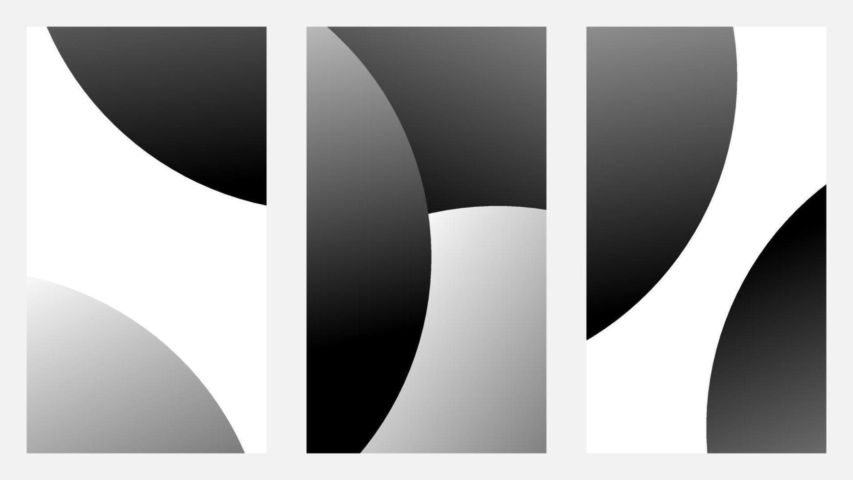 Set vertical background design with a circle soft black-white gradient. Vector horizontal template for banners, invitations, minimal posts, posters, certificates, and related about background.