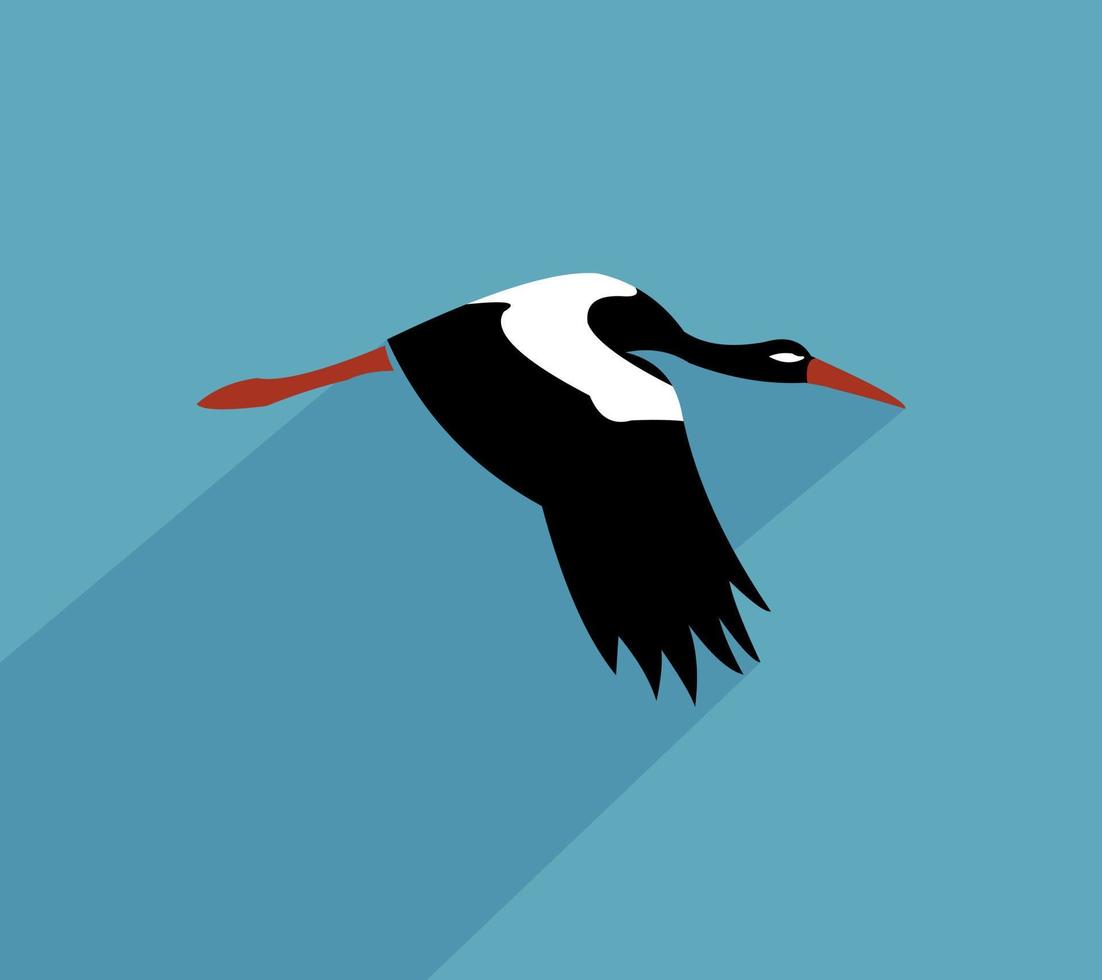 logotipo de cigüeña - ilustración vectorial, diseño de emblema sobre fondo azul vector