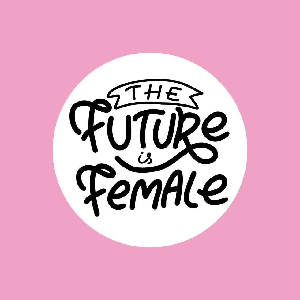 Feminist hand drawn lettering The Future is Female vector