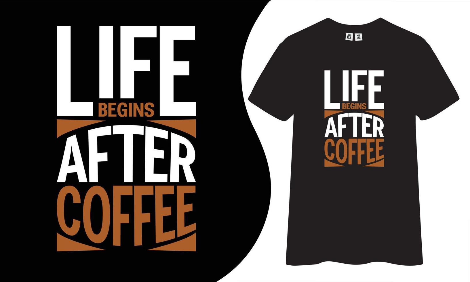 diseño de camiseta de tipografía de café vector