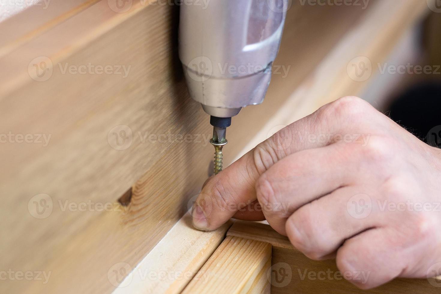 The Assembly of wooden furniture photo