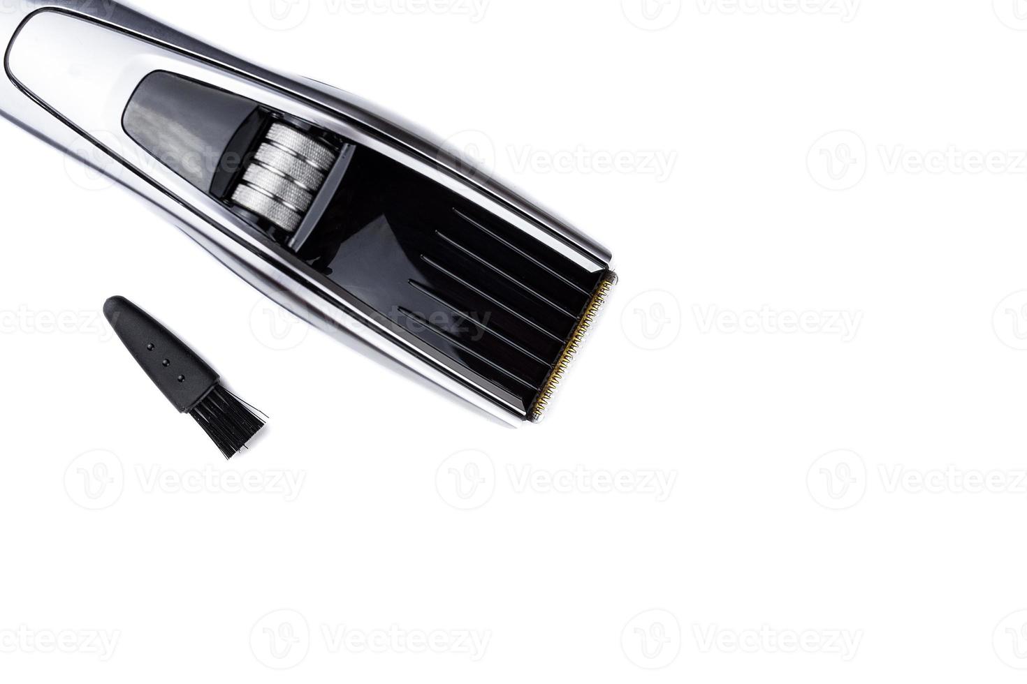 scissors and combs on white photo