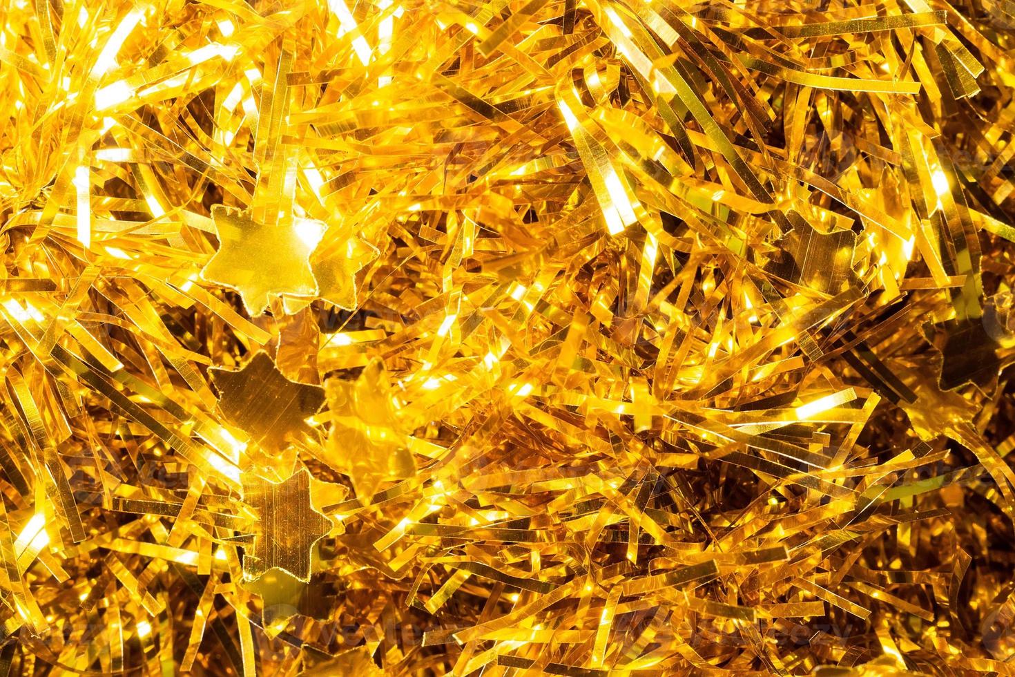 Christmas background gold tinsel photo