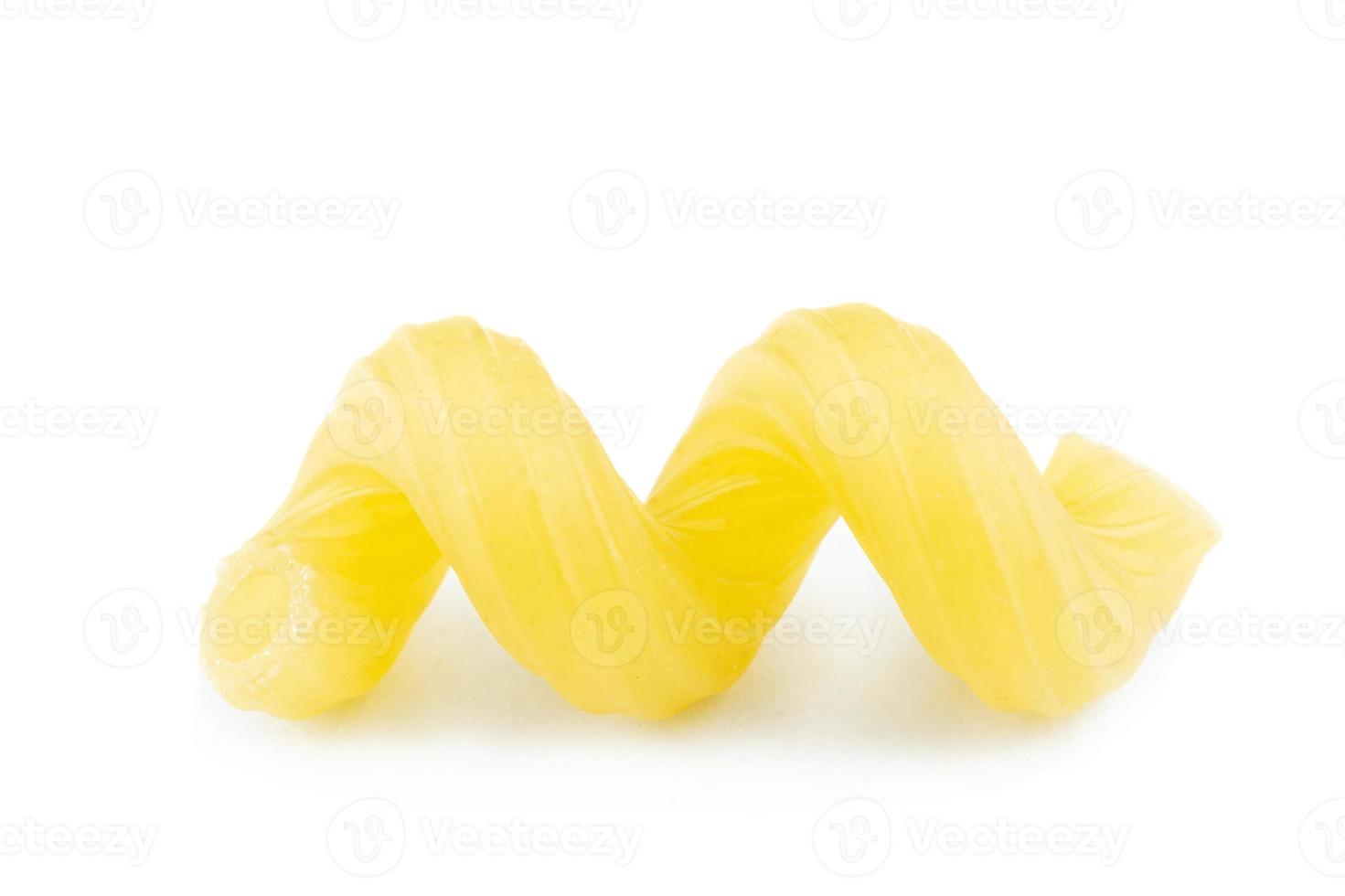 Cellentani pasta on white background photo