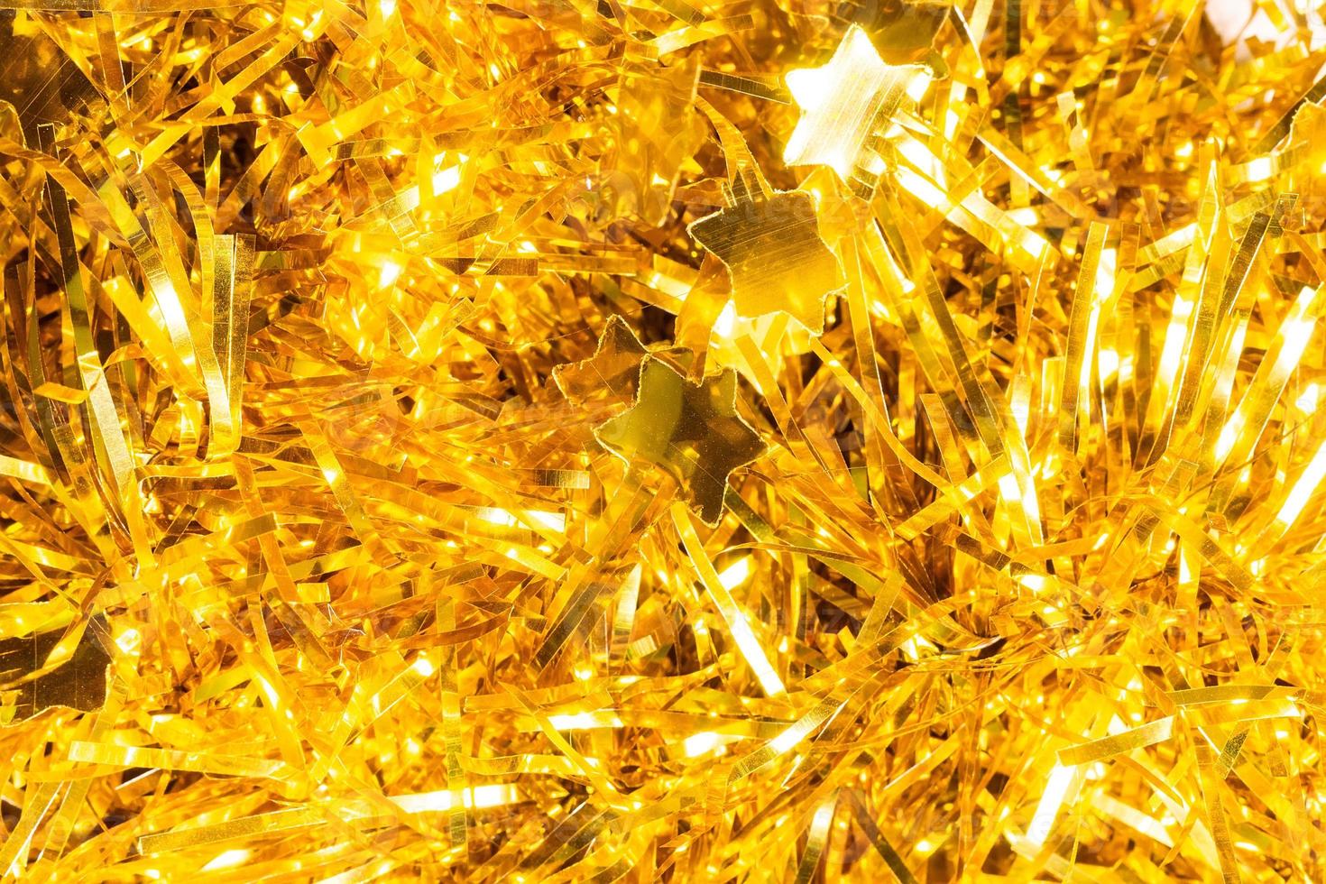 Christmas background gold tinsel photo