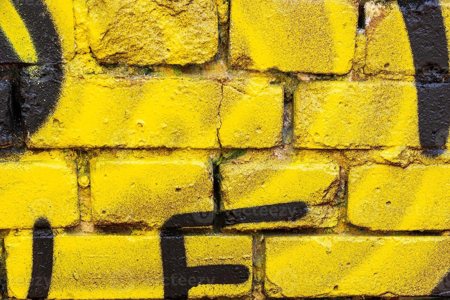 Background of yellow brick wall photo