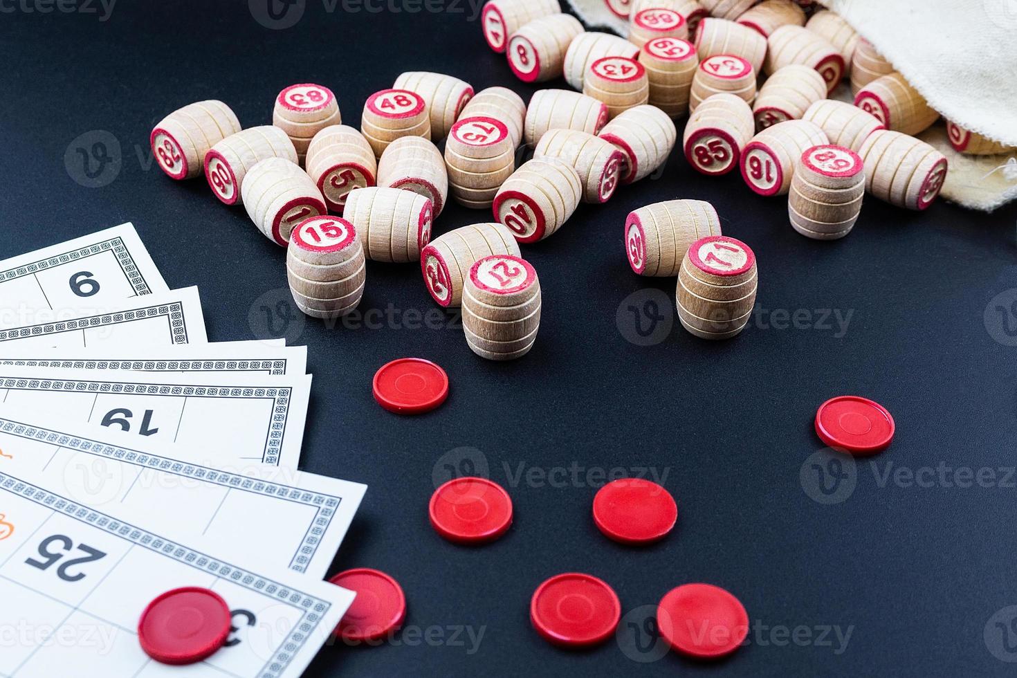 Lotto game on black background photo