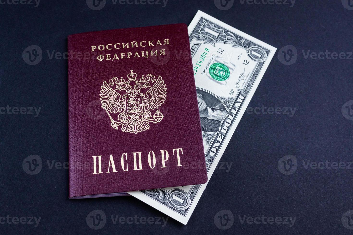 Russian passport and money photo