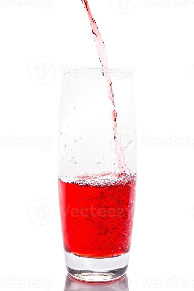 Cherry juice on white background photo