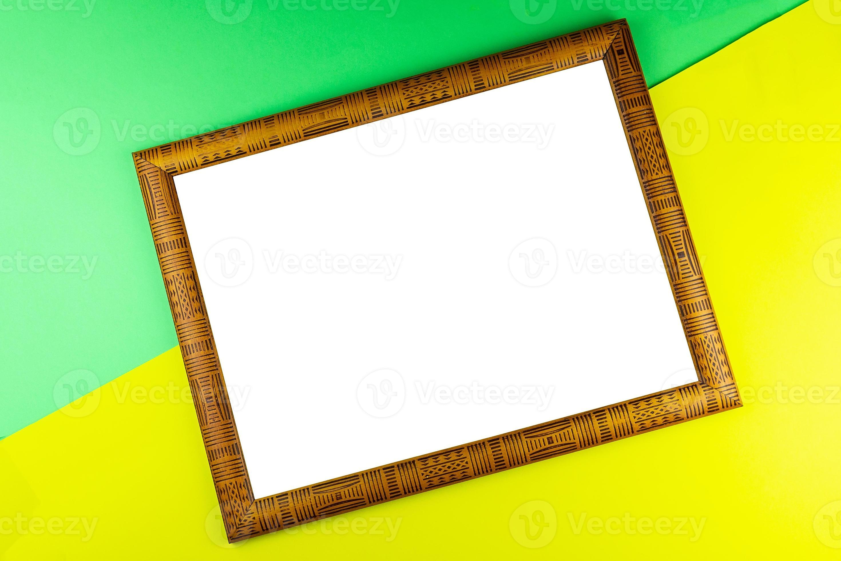 Wooden frame yellow background 13465591 Stock Photo at Vecteezy