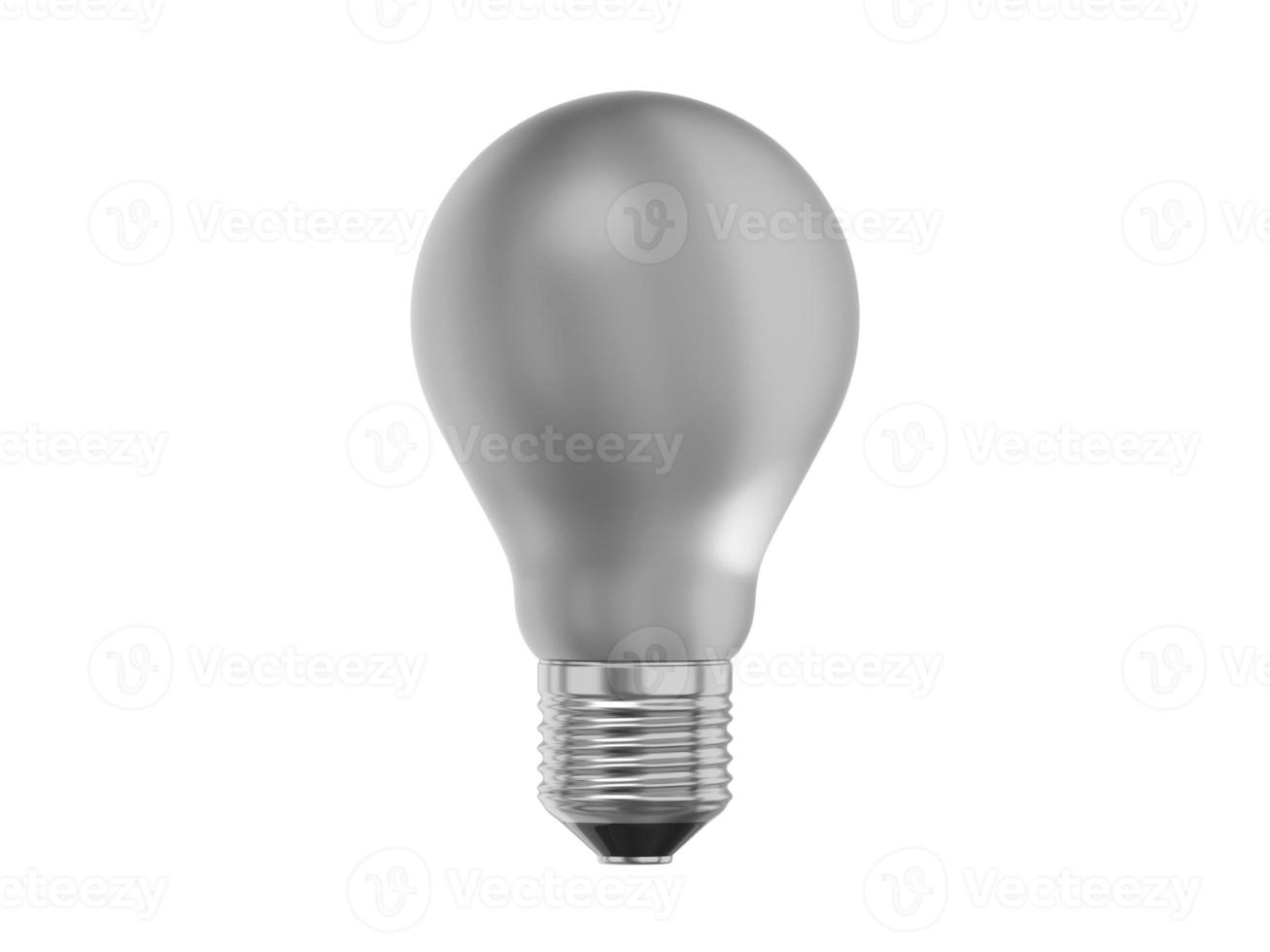 bombilla de luz blanca realista. representación 3d icono sobre fondo blanco foto