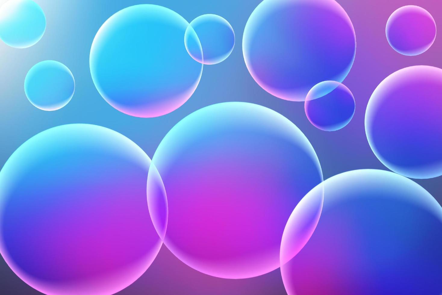 Abstract gradient mesh glowing background with 3D sphere shapes vector