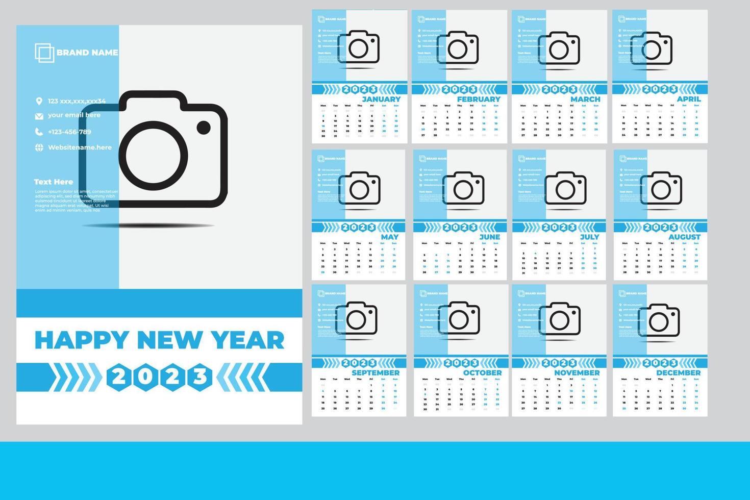 wall Calendar Template 2023 vector