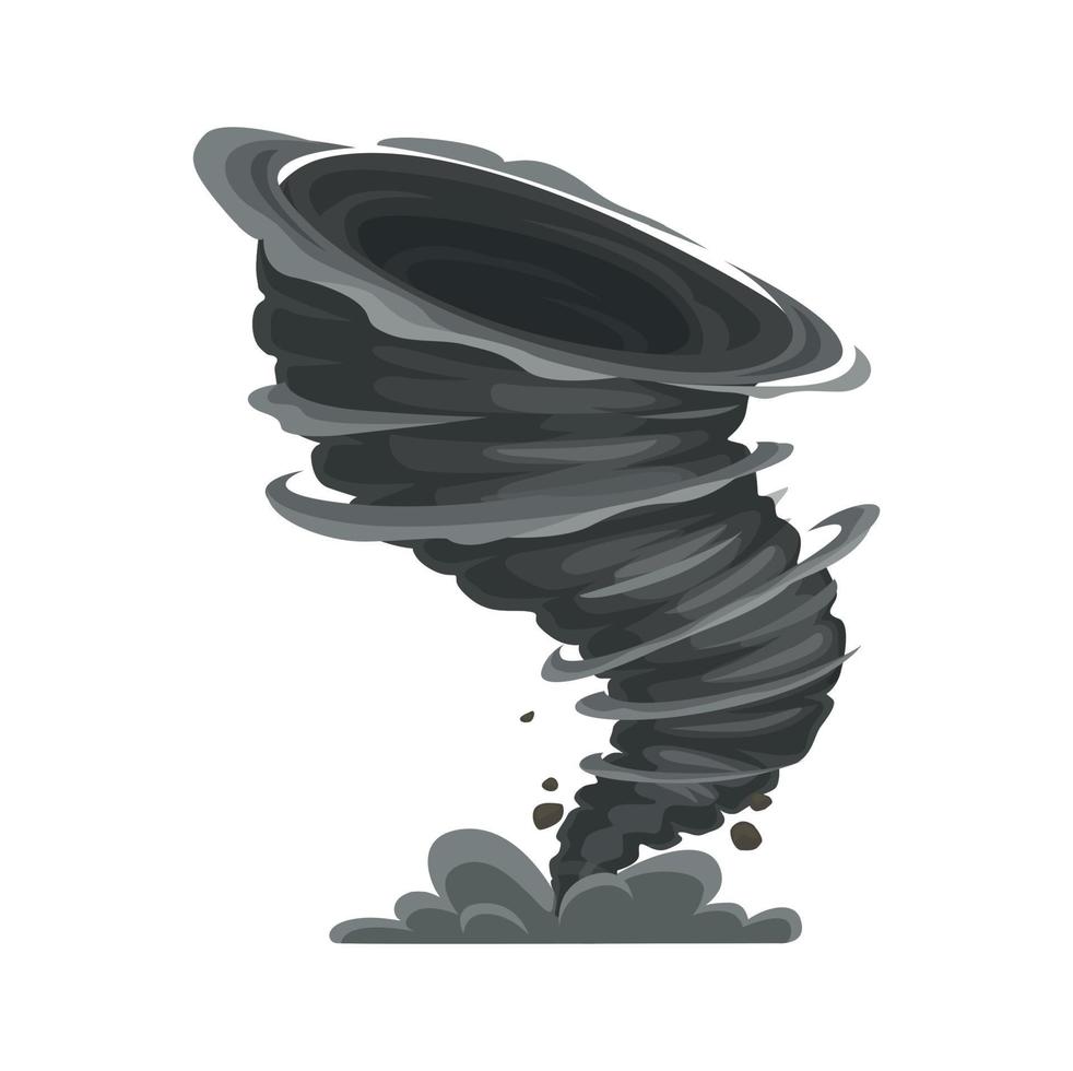 tornado de dibujos animados, tormenta, ciclón torcido vórtice vector