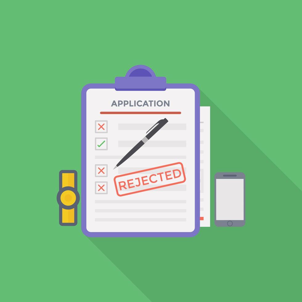 Trendy Application Rejected vector