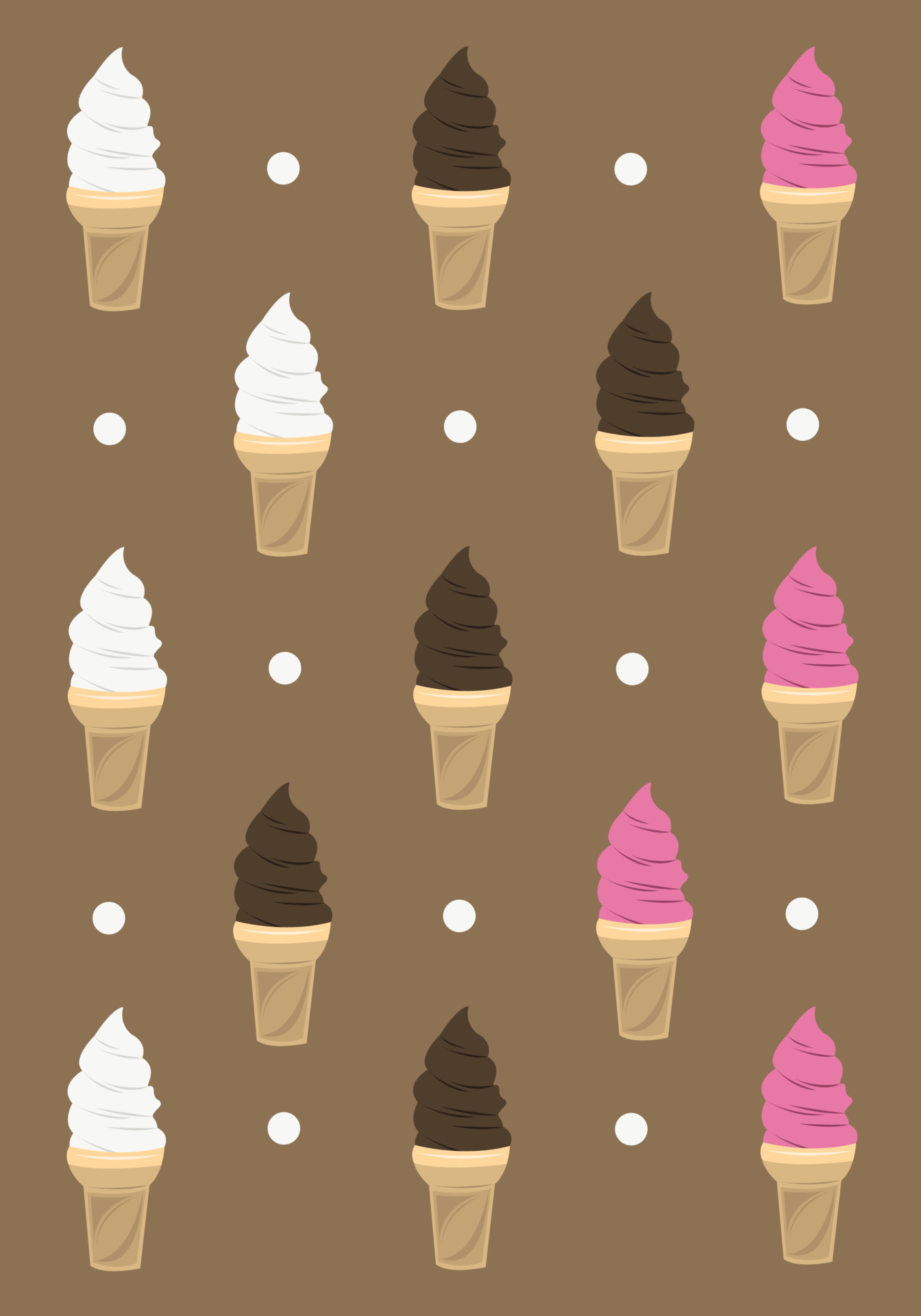 Soft ice cream cone vector wallpaper for graphic design and decorative