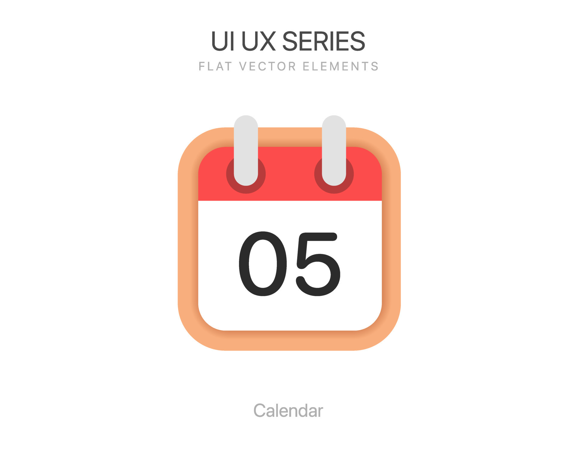 Minimal calendar symbol with day 5. Planning calendar icon for UI