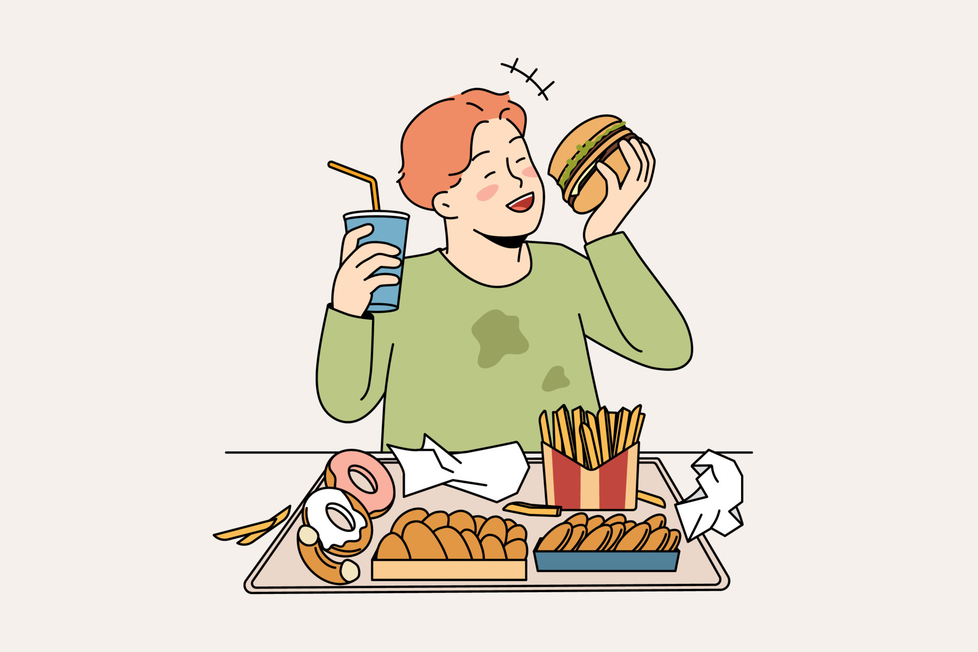 Unhealthy Eating In Childhood Concept Smiling Cheerful Fatty Boy unhealthy-eating-in-childhood-concept-smiling-cheerful-fatty-boy