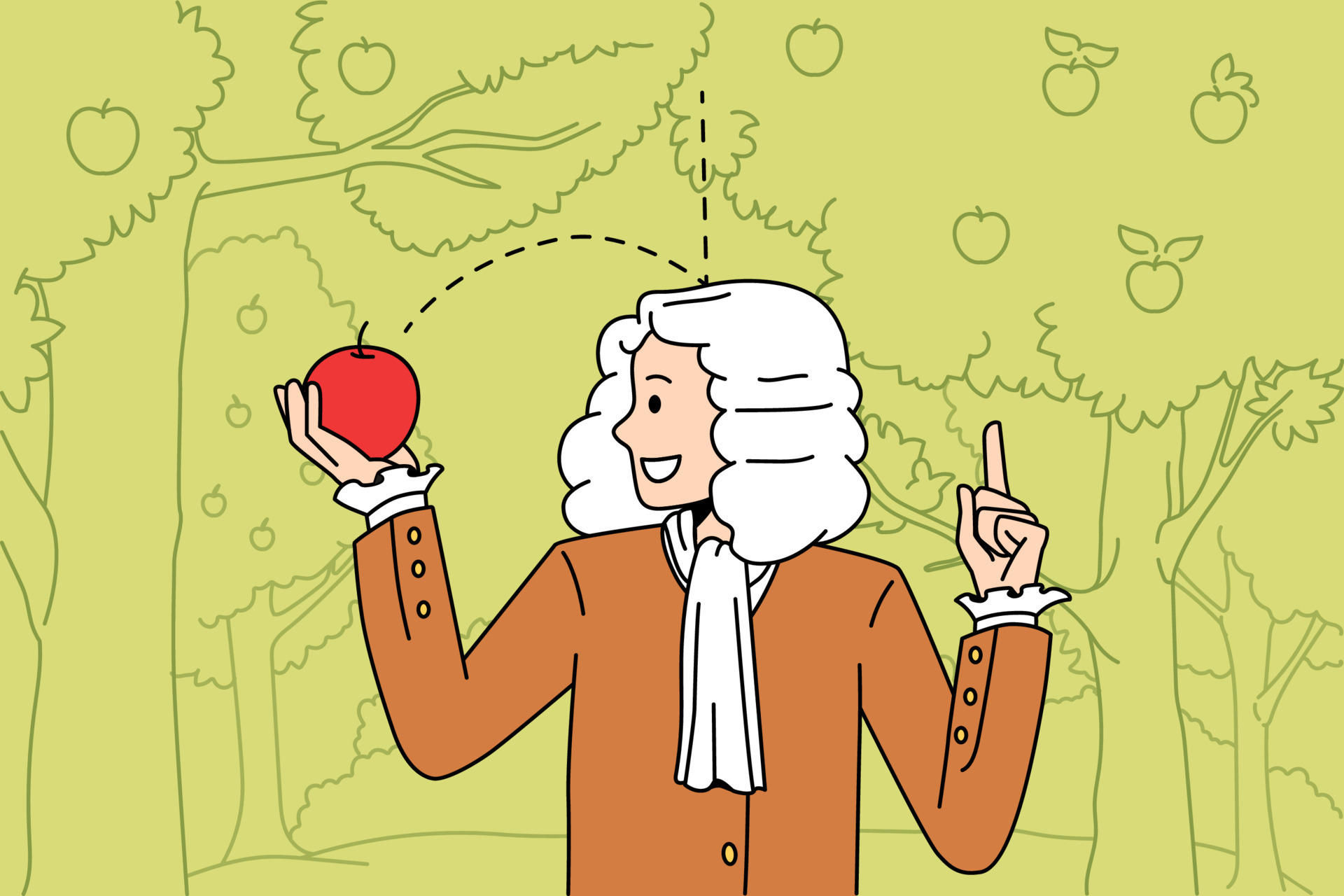Science and physical experience concept. Sir Isaac Newton scientist