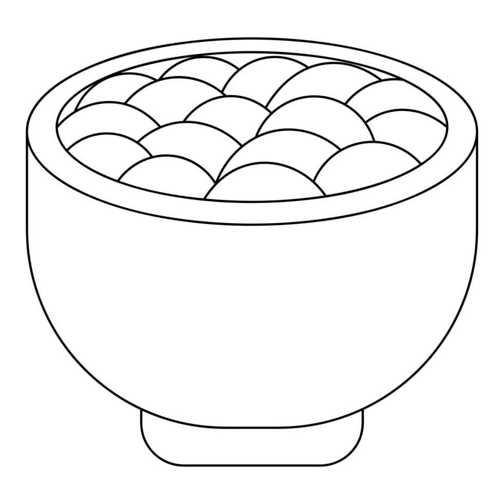 Mashed potatoes in a bowl. Delicious chowder in a plate. Sketch. Children's porridge in a bowl. vector