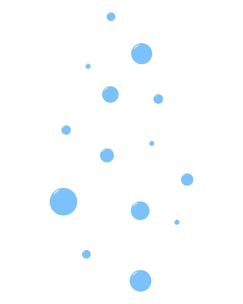 Bubbles. Small blue balls rise up. Round air bubbles. Color vector illustration. Outlines on an isolated background.