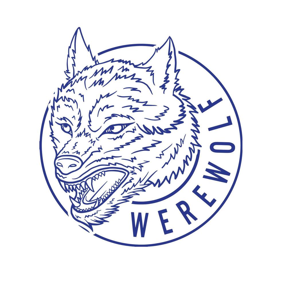 line wolf illustration vector